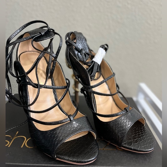 Embellished stilleto sandal with wraparound styling. - Picture 7 of 7